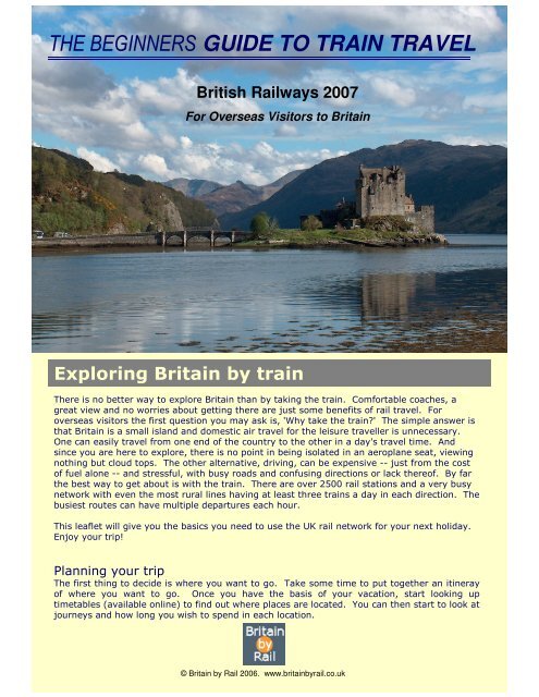 THE BEGINNERS GUIDE TO TRAIN TRAVEL - Britain by Rail