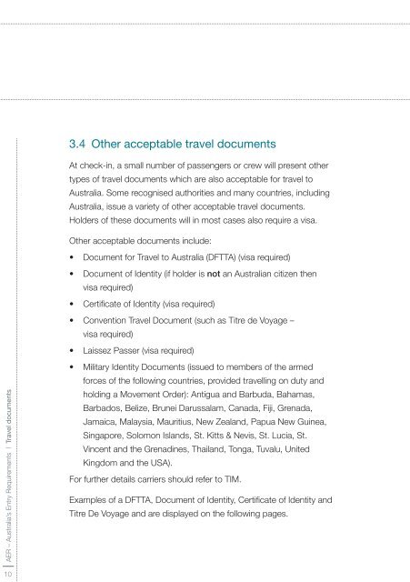 Australia's entry requirements - Department of Immigration ...