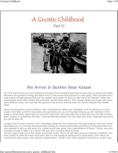 A Gnostic Childhood - Gnostic Liberation Front