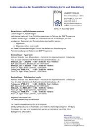 Landesakademie für hausärztliche Fortbildung Berlin und ... - BDA