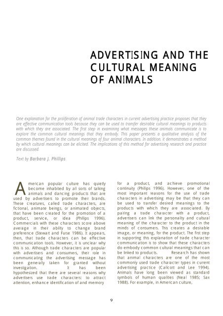 Marketing Animals - Antennae The Journal of Nature in Visual Culture