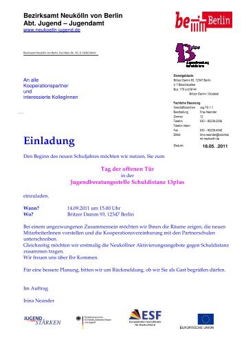 Bezirksamt Neukölln von Berlin Abt. Jugend – Jugendamt