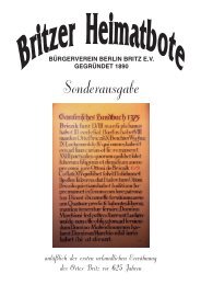 Sonderausgabe 625 Jahre Britz - Britzer Bürgerverein