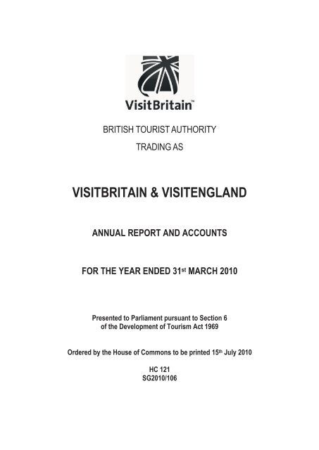 BRITISH TOURIST AUTHORITY TRADING AS VISITBRITAIN ...