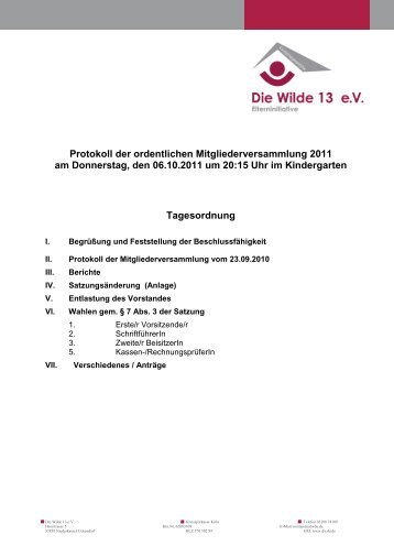 Protokoll der ordentlichen Mitgliederversammlung 2011 am ...