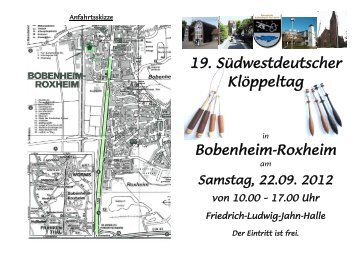 19. Südwestdeutscher Klöppeltag Bobenheim ... - Barbara Corbet