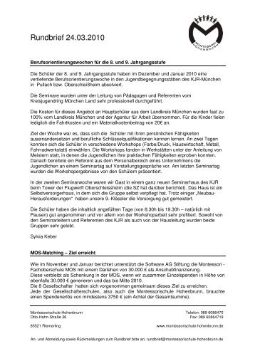 Rundbrief 24.03.2010 - Montessorischule Hohenbrunn