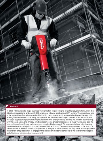 how hilti masters transformation - 360° – The Business ...