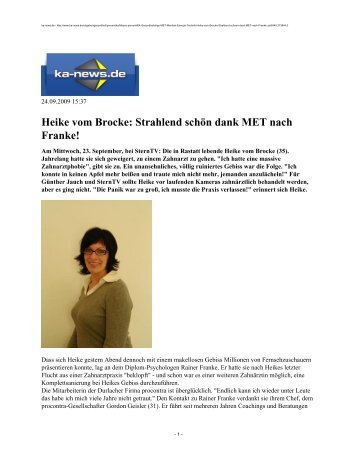 Heike vom Brocke: Strahlend schön dank MET