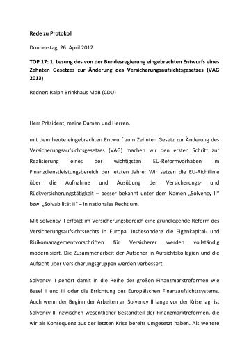 Link zum Text der Rede - Ralph Brinkhaus