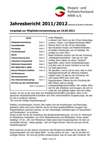 Jahresbericht 2011/2012 - Hospiz