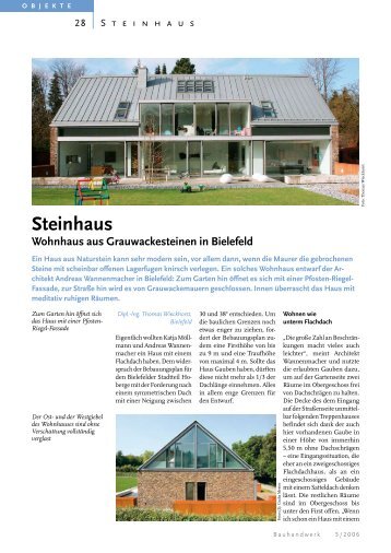 Steinhaus Wohnhaus aus Grauwackesteinen in bielefeld - Bauverlag