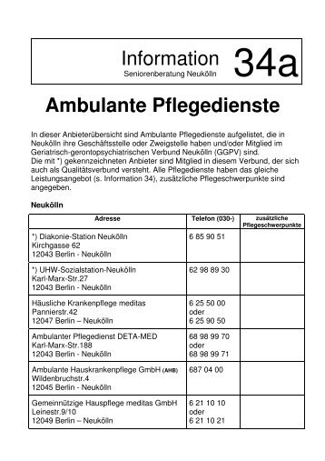 34a AÃœ Ambulante Pflegedienste - Seniorenberatung NeukÃ¶lln