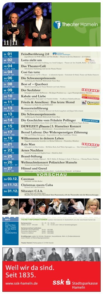 11-xxxx Theaterflyer Hameln 11-11.indd - Theater Hameln