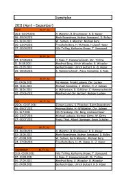 Dienstplan 2011 (April – Dezember) - Weiberg