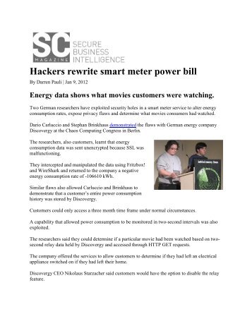 Hackers rewrite smart meter power bill - Wake Up Opt Out