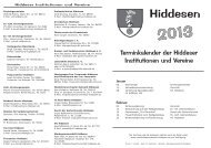 Terminkalender der Hiddeser - Werbegemeinschaft Hiddesen e.V.