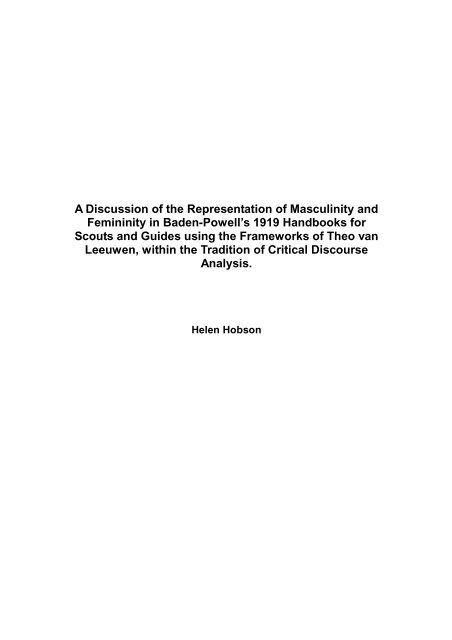 A Discussion of the Representation of Masculinity and Femininity in ...