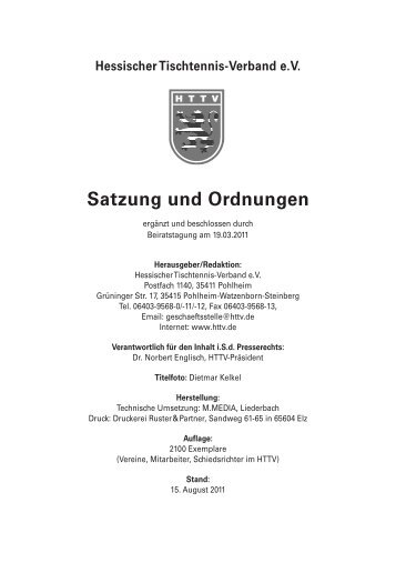 Satzung und Ordnungen