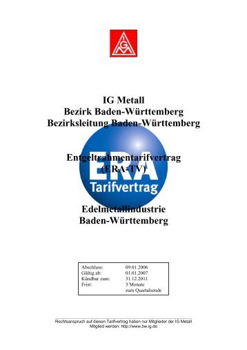 IG Metall Bezirk Baden-Württemberg Bezirksleitung Baden ...