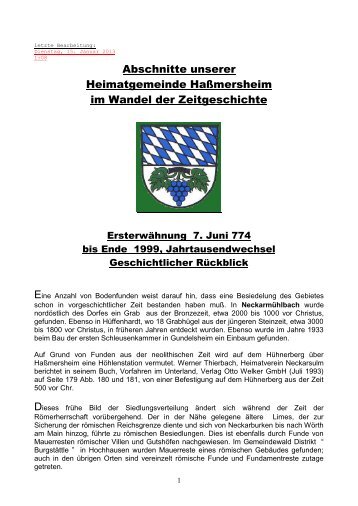 Chronik Haßmersheim - Gemeinde Haßmersheim