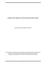 Analysis of the efficiency of the German Electricity Market - NTNU