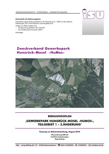 B-Plan HuMos Teilgebiet1 Aenderung2 Texte - Gemeinde Morbach