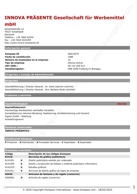 absatzplus GmbH - Red de Búsquedas de Información Internacional ...