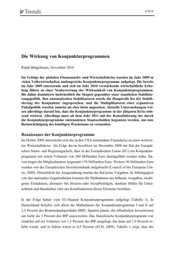 Die Wirkung von Konjunkturprogrammen - Institut der deutschen ...