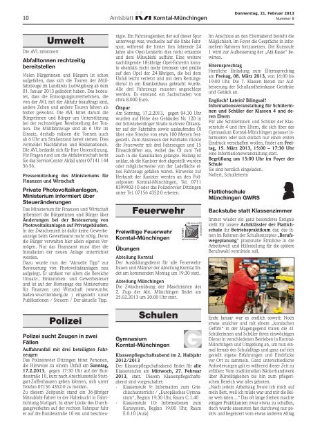 Amtsblatt KW 8 2013 - Stadt Korntal-Münchingen