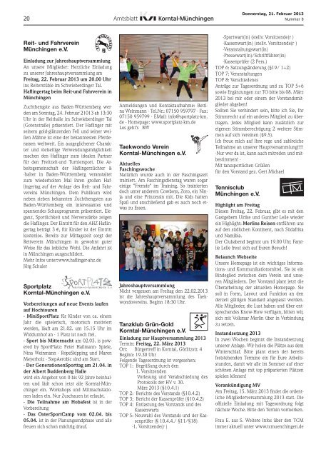 Amtsblatt KW 8 2013 - Stadt Korntal-Münchingen