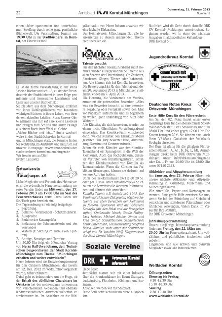 Amtsblatt KW 8 2013 - Stadt Korntal-Münchingen