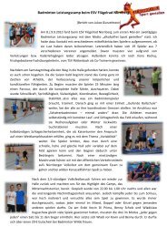 Badminton Leistungscamp beim ESV Flügelrad Nürnberg
