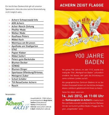 900 JAHRE BADEN - Achern Aktiv eV