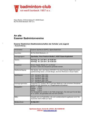 2011-05-08 Ausschreibung Stadtmeisterschaften - BC RW Borbeck