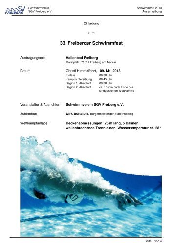 33. Freiberger Schwimmfest