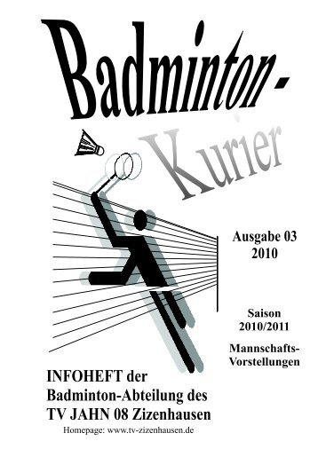 INFOHEFT der Badminton-Abteilung des TV JAHN 08 Zizenhausen