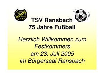 Präsentation 75 Jahre Fußball TSV Ransbach