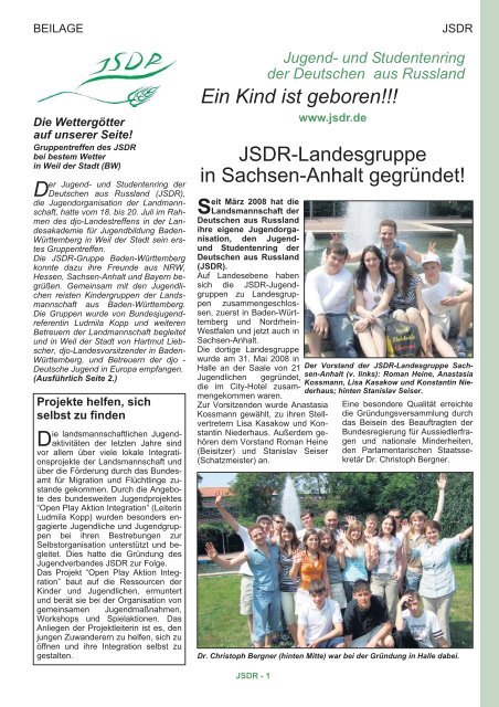 Ein Kind ist geboren!!! JSDR-Landesgruppe in Sachsen-Anhalt ...