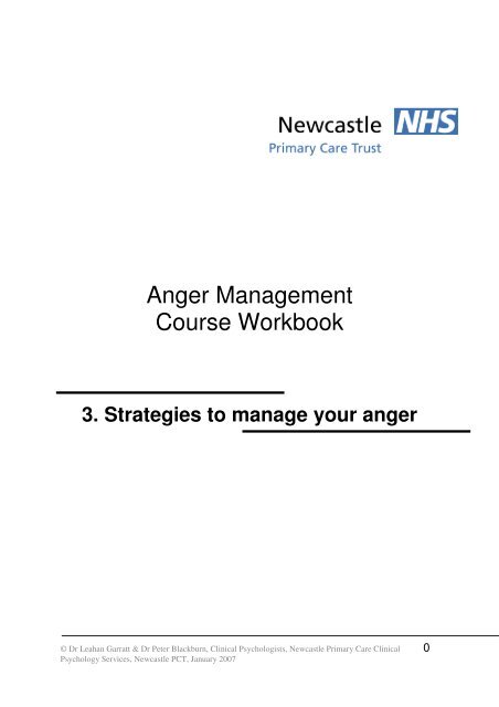 Anger Management Course Workbook - Newcastle Psychological ...