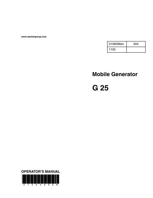 Mobile Generator G 25 - Wacker Neuson