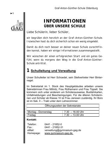 Informationsbroschüre - Graf-Anton-Günther-Schule Oldenburg