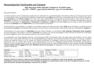 aktuelle Liste als PDF - Mineralogischer Fachhandel und Versand ...