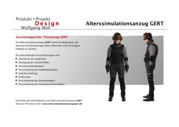 Alterssimulationsanzug GERT - Produkt + Projekt Design Wolfgang ...