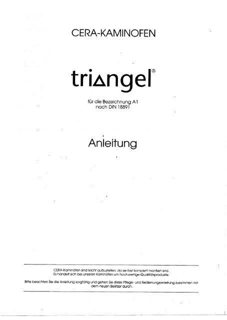 Bedienungsanleitung Triangel - Cera.de