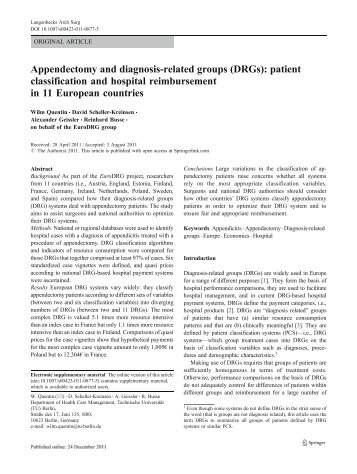 Appendectomy and diagnosis-related groups (DRGs ... - TU Berlin