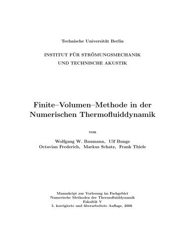 Finite–Volumen–Methode in der Numerischen ... - CFD