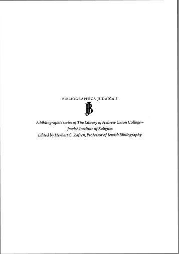 Judaica - The University of Chicago Library