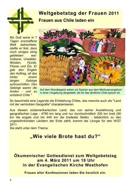 März bis Mai - Evangelische Kirchengemeinde Westhofen und ...