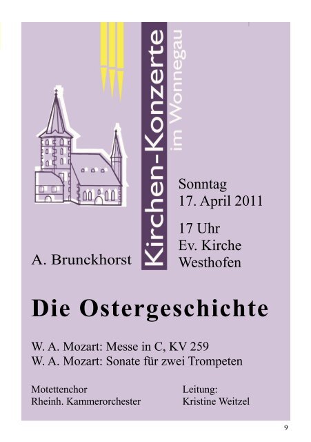 März bis Mai - Evangelische Kirchengemeinde Westhofen und ...